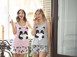 VER. PIJAMA MUSCULOSA Y SHORT &quot;PANDA&quot;