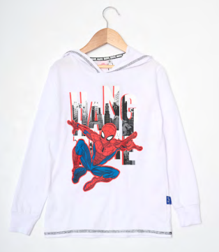 DESCUENTO 15% LIQUIDACION DE TEMPORADA! I INV. REMERA DE ALGODÓN CON CAPUCHA "SPIDERMAN"