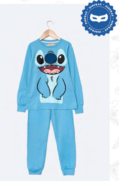 LIQUIDACION ! - INV. PIJAMA DISFRAZ DE ALGODÓN ESTAMPADO "STITCH"