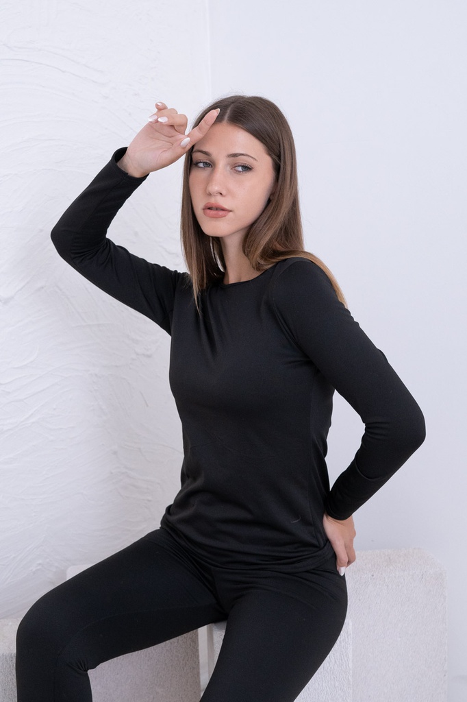 INV. CAMISETA TERMICA LISA FRIZADA MANGAS LARGAS DAMA