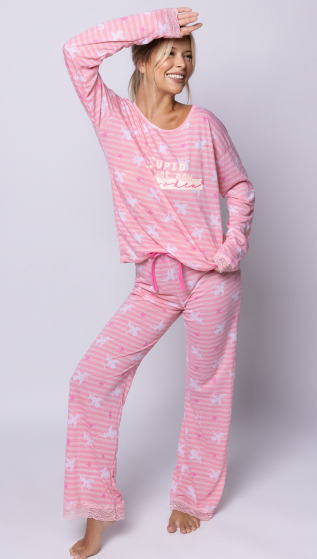 DESCUENTO 10% LIQUIDACION DE TEMPORADA! INV. PIJAMA DAMA DE ALGODON ESTAMPADO SIN PUÑO
