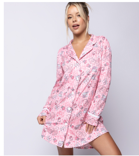 DESCUENTO 10% LIQUIDACION DE TEMPORADA! IINV. CAMISON ABOTONADO DE ALGODON ESTAMPADO