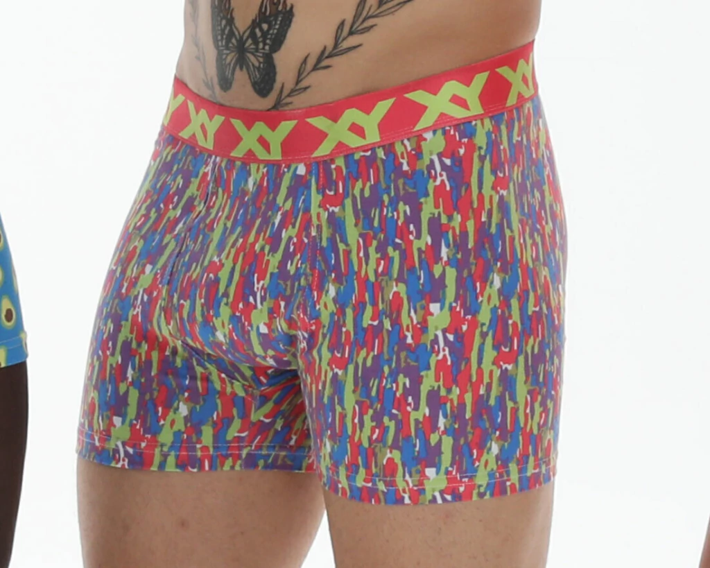 BOXER ESTAMPADO DE ALGODÓN Y LYCRA "PINCELADAS"