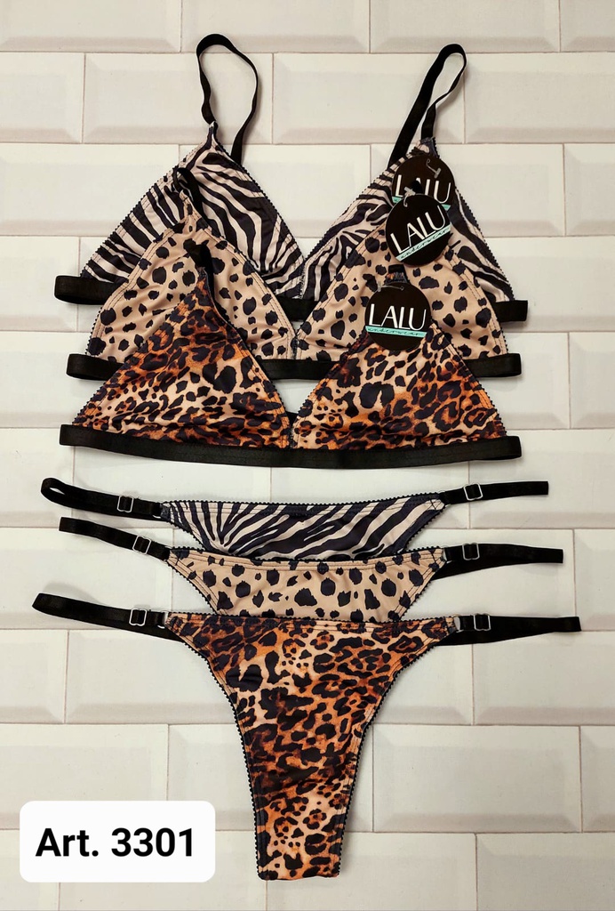 CONJUNTO BRALETTE MICROFIBRA ESTAMPADA CON REGULABLE