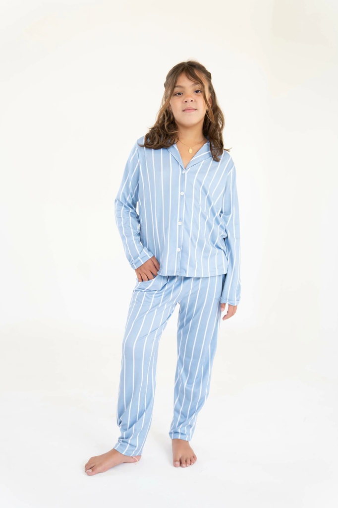 DESCUENTO 10% LIQUIDACION DE TEMPORADA!  INV. PIJAMA NENA ABOTONADO RAYADO