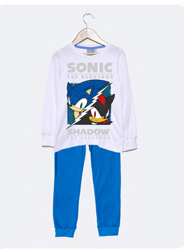  INV. PIJAMA DE ALGODÓN ESTAMPADO Y PANTALON LISO "SONIC"