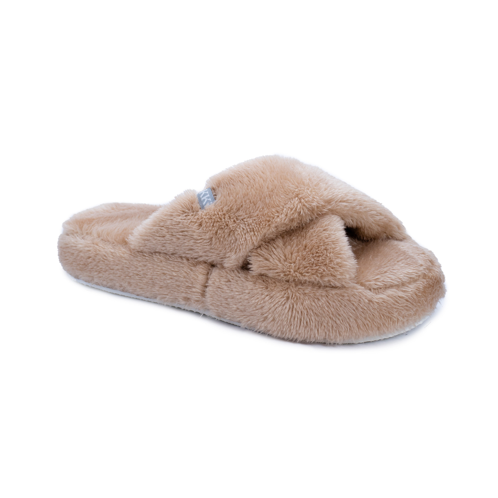 INV. PANTUFLON DE CORDERITOS CON TIRAS CRUZADAS apta para lavar en lavarropas