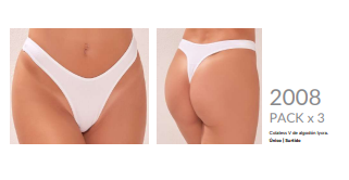 PACK X3 COLALES EN V DE ALGODÓN Y LYCRA