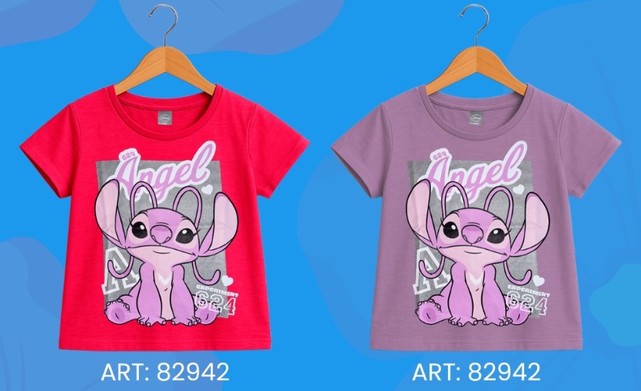 DESCUENTO -15% OFF!! VER.  REMERA MANGAS CORTAS "ANGEL- STITCH" INV.