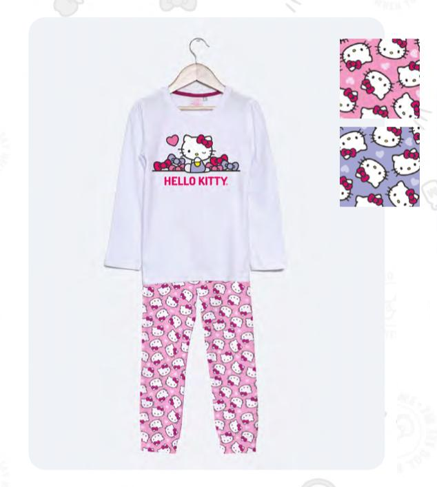 LIQUIDACION ! - INV. PIJAMA DE ALGODÓN Y MODAL ESTAMPADO &quot;KITTY&quot;