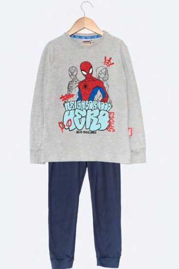 LIQUIDACION ! - INV. PIJAMA DE ALGODÓN ESTAMPADO CON PANTALON LISO &quot;SPIDERMAN&quot;