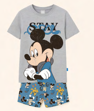VER. PIJAMA REMERA DE ALGODÓN Y SHORT SUBLIMADO &quot;MICKEY&quot;