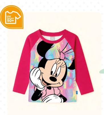 VER. REMERA CON PROTECCION UV SUBLIMADA &quot;MINNIE&quot;