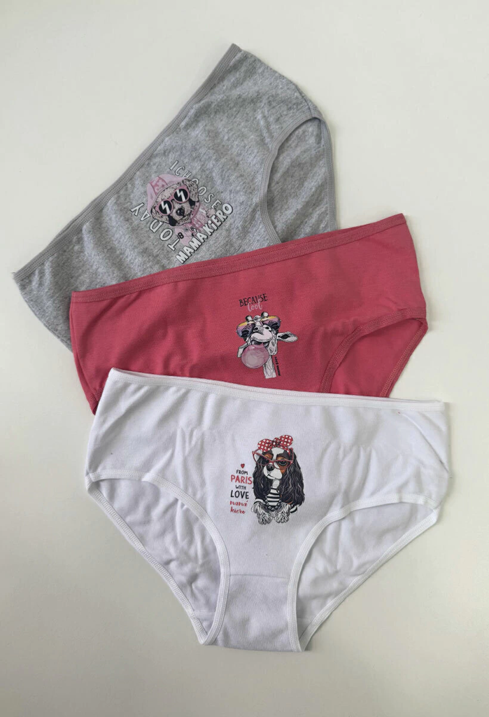 PACK X3 BOMBACHA NENA ALGODÓN Y LYCRA ESTAMPADA