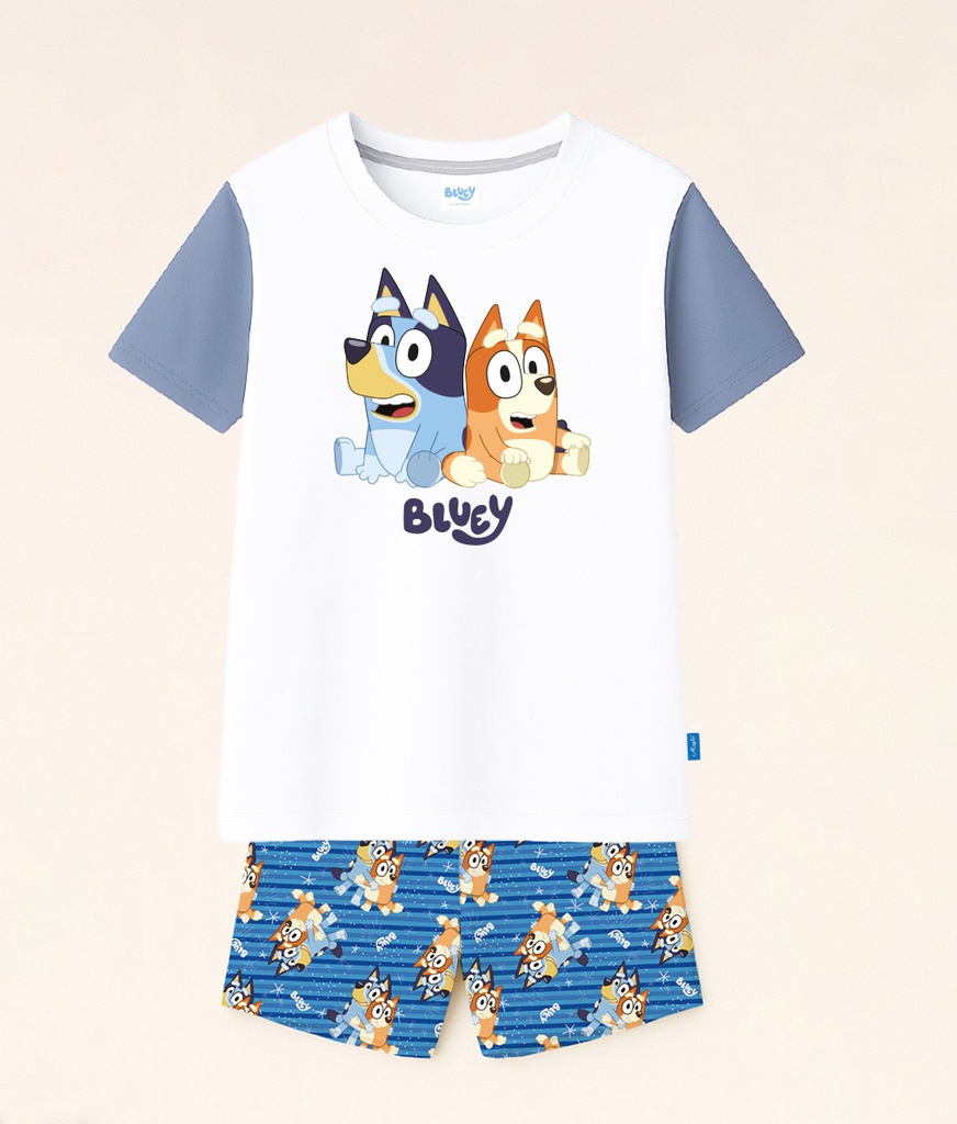 VER. PIJAMA REMERA Y ALGODÓN Y SHORT SUBLIMADO "BLUEY"