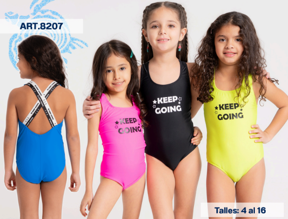 VER. MALLA ENTERA NENA CON ELASTICO PERSONALIZADO &quot;KEEP GOING&quot;