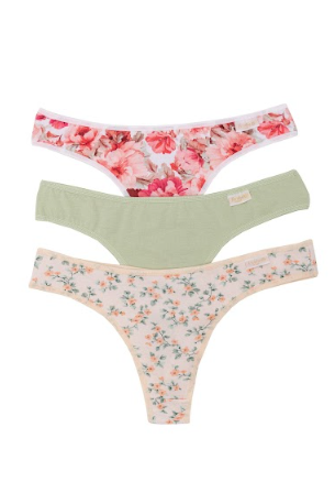 PACK X3 COLALES DE ALGODÓN Y LYCRA ESTAMPADA "VINTAGE"