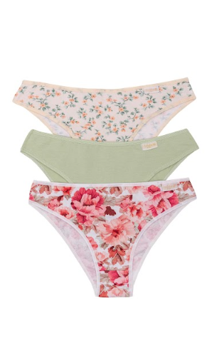 PACK X3 VEDETINA ESPECIAL DE ALGODÓN Y LYCRA  ESTAMPADA &quot;VINTAGE&quot;