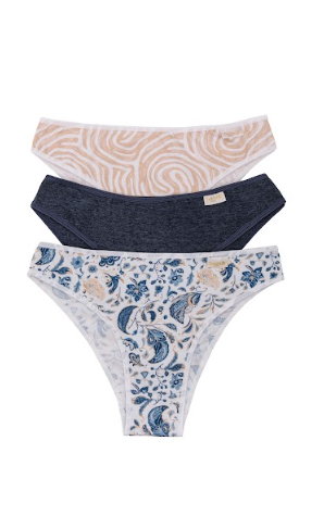 PACK X3 VEDETINA ESPECIAL  DE ALGODÓN Y LYCRA ESTAMPADA &quot;MEDITERRANEO&quot;