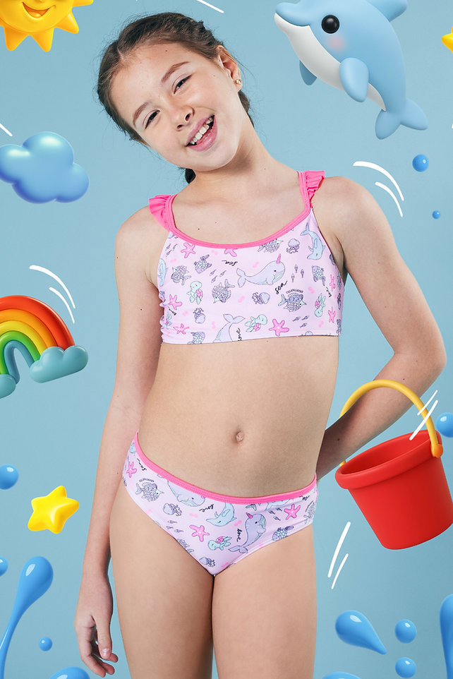 OFF - 15% !! VER. MALLA BIKINI ESTAMPADA CON BRETELES LISOS
