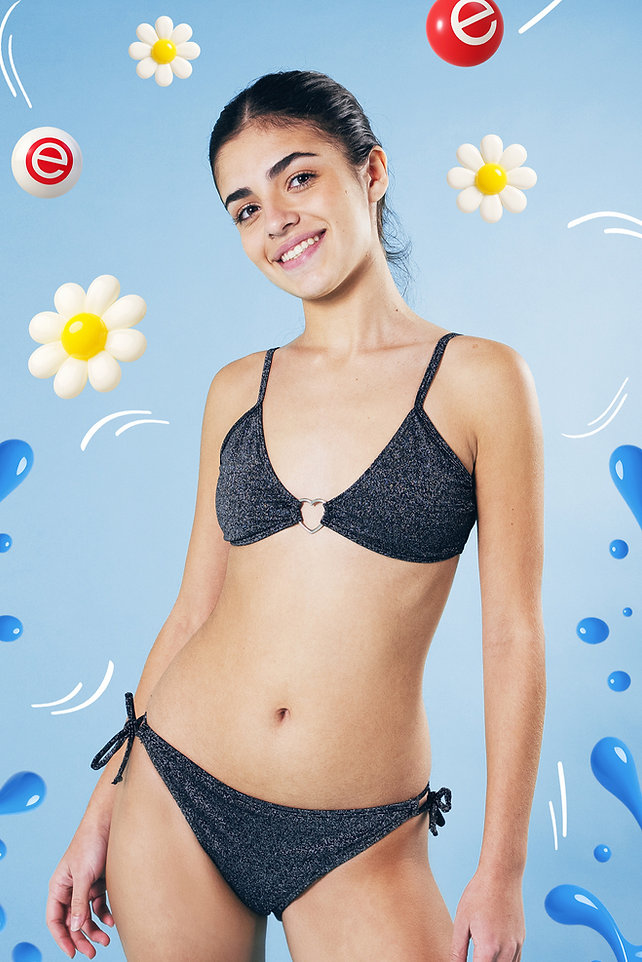OFF - 15% !! VER. MALLA BIKINI TEENS TRIANGULITO DE GLITTER Y VEDETINA