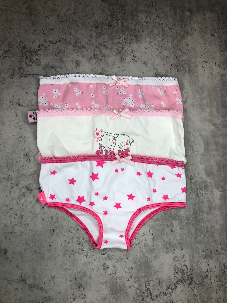 PACK X3 BOMBACHA DE NENA DE ALGODÓN Y LYCRA ESTAMPADA