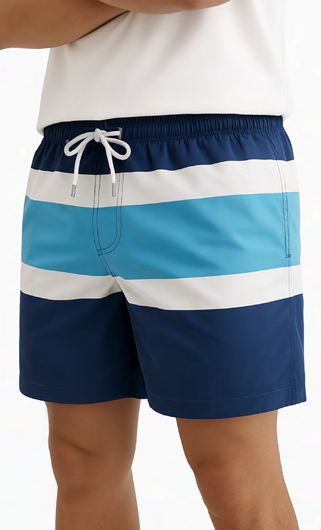 VER. SHORT DE BAÑO RAYADO CON CINTURA AJUSTABLE PREMIUM