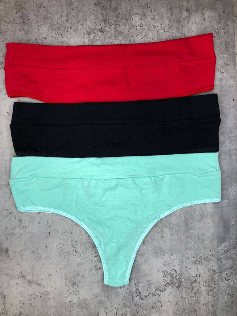 PACK X3 CULOTELESS DE ALGODÓN Y LYCRA CON CINTURA