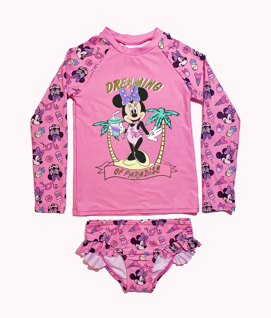 VER. TRAJE UV MANGAS LARGAS CON BOMBACHA SUBLIMADA "MINNIE" PREMIUM