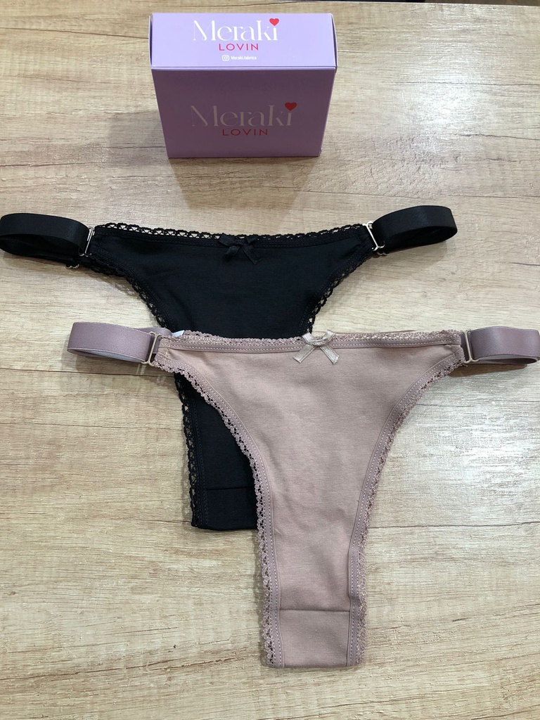 PACK X2 COLALES REGULABLE DE ALGODÓN Y LYCRA CON ELASTICO ANCHO