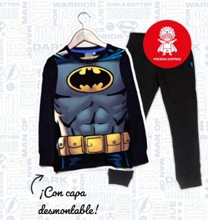 DESCUENTO 10% LIQUIDACION DE TEMPORADA! INV. PIJAMA DISFRAZ DE ALGODÓN Y MODAL CON CAPA DESMONTABLE "BATMAN"