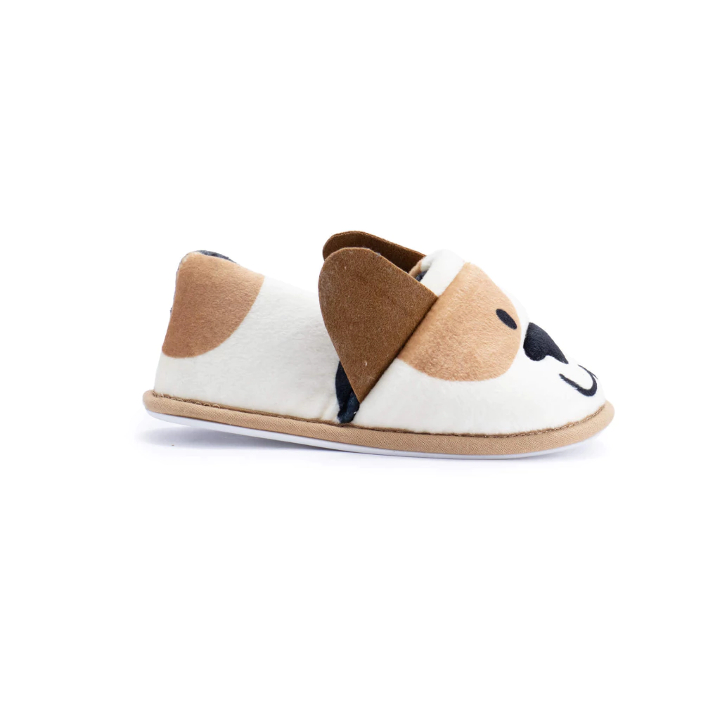 DESCUENTO 10% LIQUIDACION DE TEMPORADA! IINV. PANTUFLA DE PLUSH ESTAMPADA CON APLIQUE DE ANIMAL apta para lavar en lavarropas