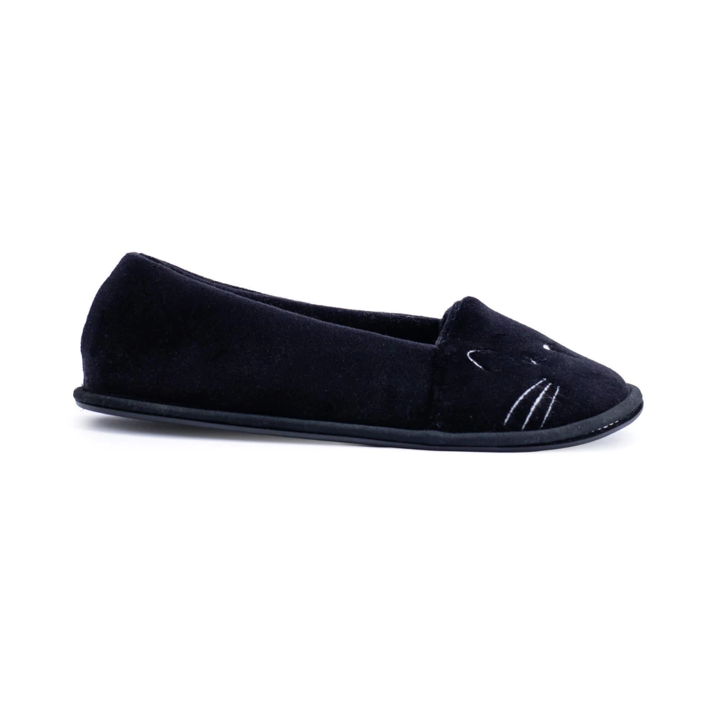 DESCUENTO 10% LIQUIDACION DE TEMPORADA! IINV. PANTUFLA DAMA PLUSH GATITO BORDADO apta para lavarropas