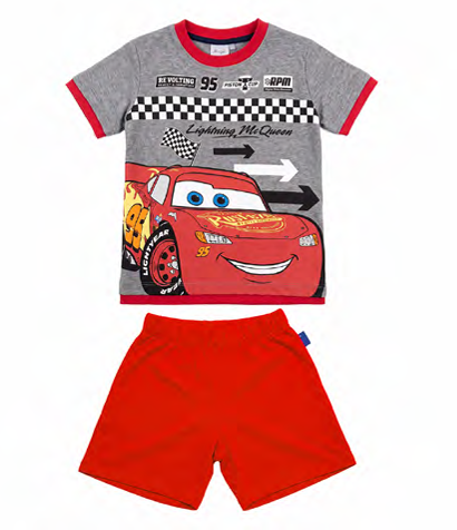 VER. PIJAMA DE ALGODÓN ESTAMPADA CON SHORT LISO "CARS"