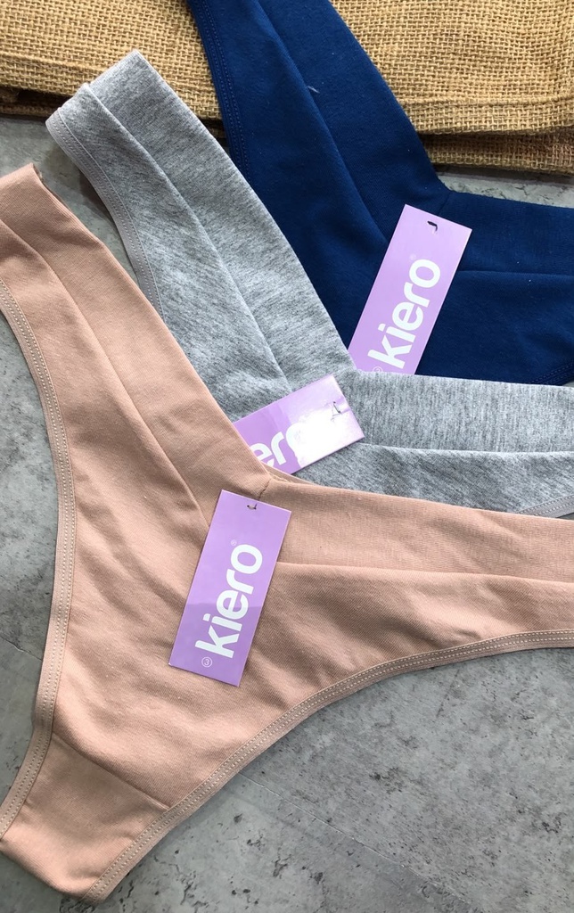 PACK X3 COLALES DE ALGODÓN Y LYCRA CAVADA LISA CON CINTURA DOBLE
