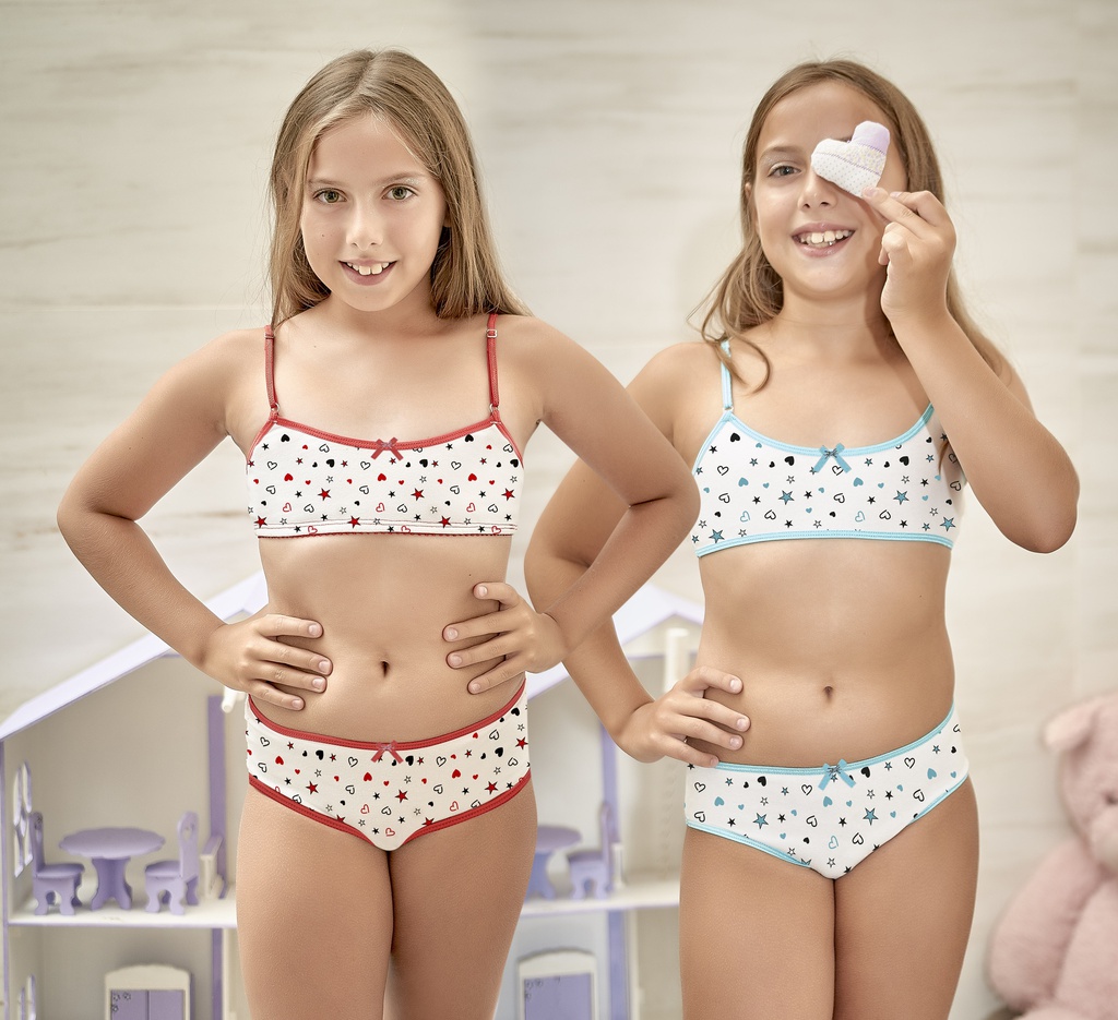 CONJ. NENA  ESTAMPA  CORAZONES ESTRELLAS 