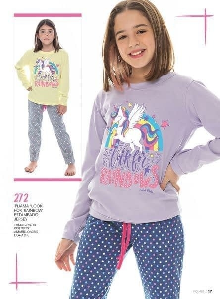 DESCUENTO 15% LIQUIDACION DE TEMPORADA!  INV. PIJAMA INVIERNO DE JERSEY "LOOK FOR RAINBOW"