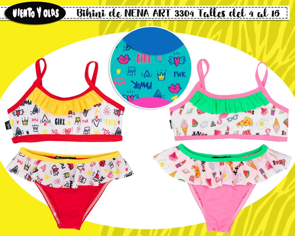 MALLA BIKINI NENA ESTAMPADO MULTI OBJETOS. 