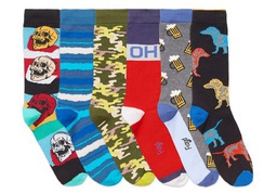 [FLO1410] MEDIA DE HOMBRE 3/4 ESTAMPADA ALGODON