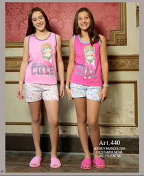 [PIA440] VER. PIJAMA JERSEY MUSCULOSA ESTAMPADO