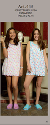[PIA443] VER. NENA CAMISON JERSEY MUSCULOSA ESTAMPADO
