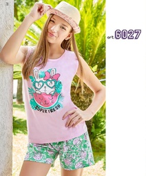 [MAR6027] VER. PIJAMA JERSEY ESTAMPADO "SUPER FRESH" VERANO NENA