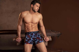 [LM904/1] BOXER DE ALG. LYCRA ESTAMPADO FLORES CON TRAMA 