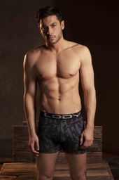 [LM939] BOXER DE ALG.LYCRA ESTAMPADO GRIS LINE