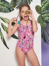 [MKM3510] MALLA ENTERA DE TRICOT ESTAMPADO CON VOLADO Y MOÑO "ICE CREAM"