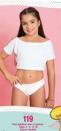 [SHE119] UNDERWEAR VEDETINAS DE NENA BASICOS X 3