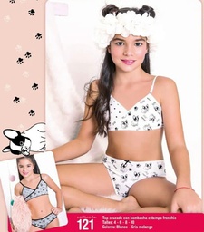 [SHE121] UNDERWEAR TOP CRUZADO C/BOMBACHA EST FRENCHIE NENA