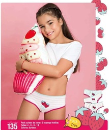[SHE135] UNDERWEAR CULOTES NENA EST FRUTILLAS X 3