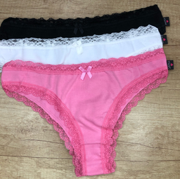 [SAY10101] PACK X3 VEDETINA ALGODON Y LYCRA CON PUNTILLA