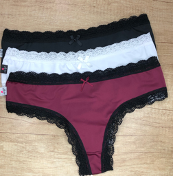 [SAY10543] PACK X3 CULOTELESS MICROFIBRA C/ PUNTILLA